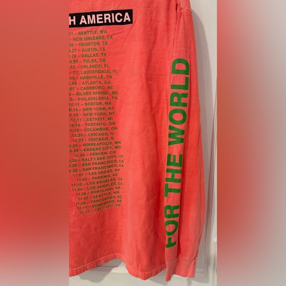 LANY Comfort Colors Fluorescent Orange Concert Tour Long Sleeve T-shirt - Picture 3 of 8